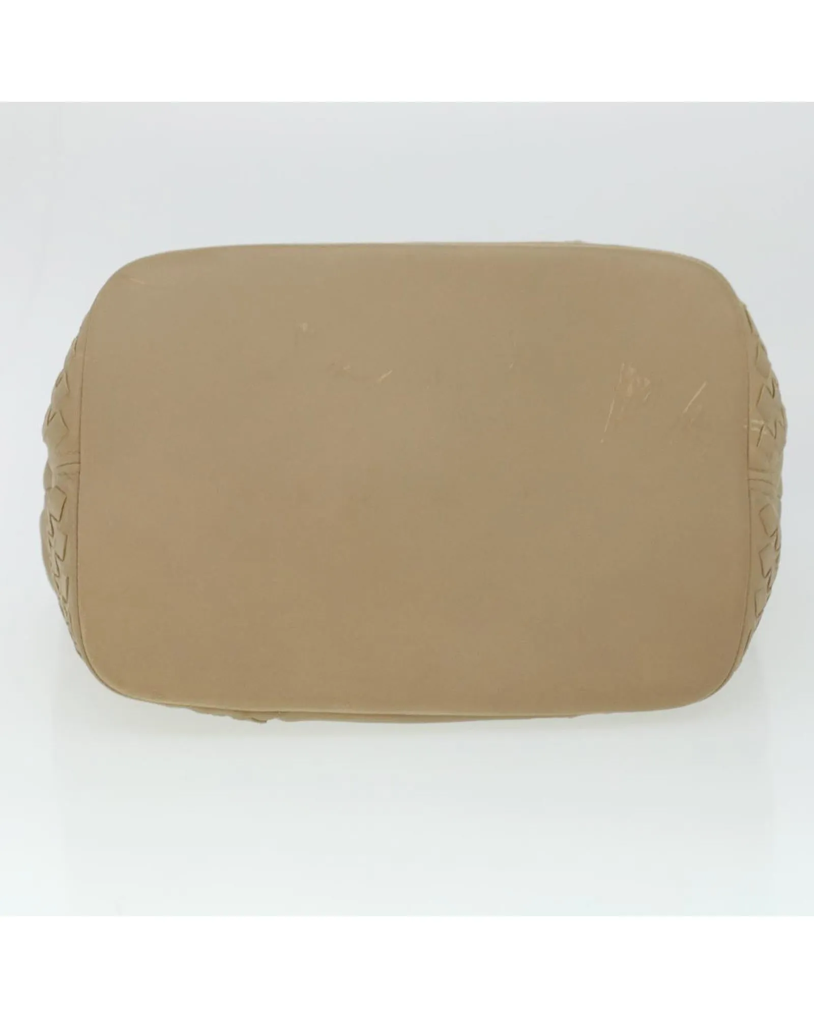 Beige Leather Shoulder Bag - Authenticated (am4282)