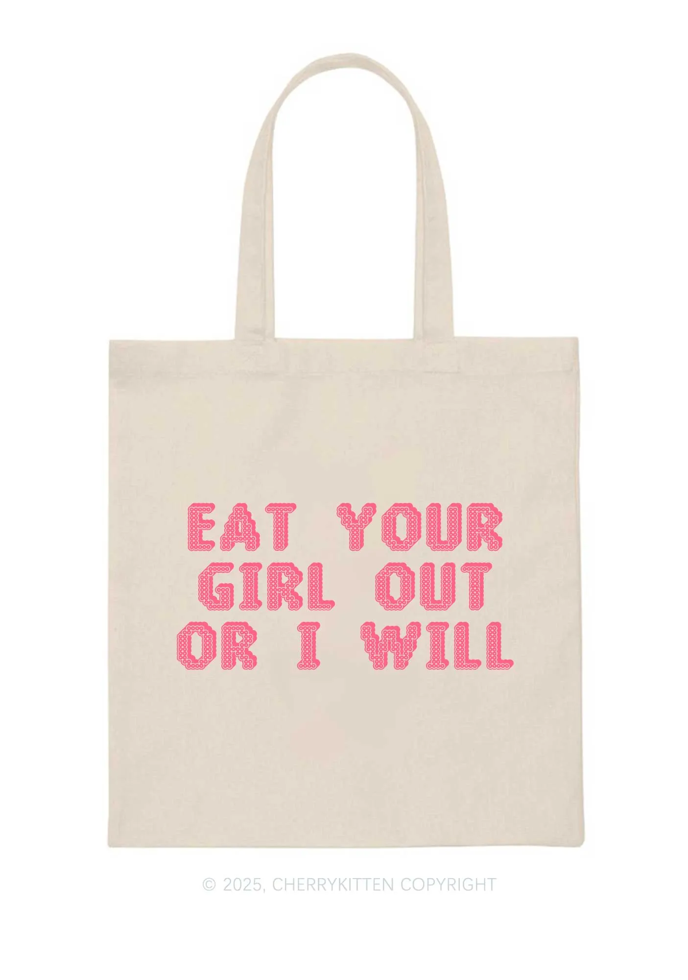 Eat Your Girl Out Pride Y2K Canvas Tote Bag Cherrykitten