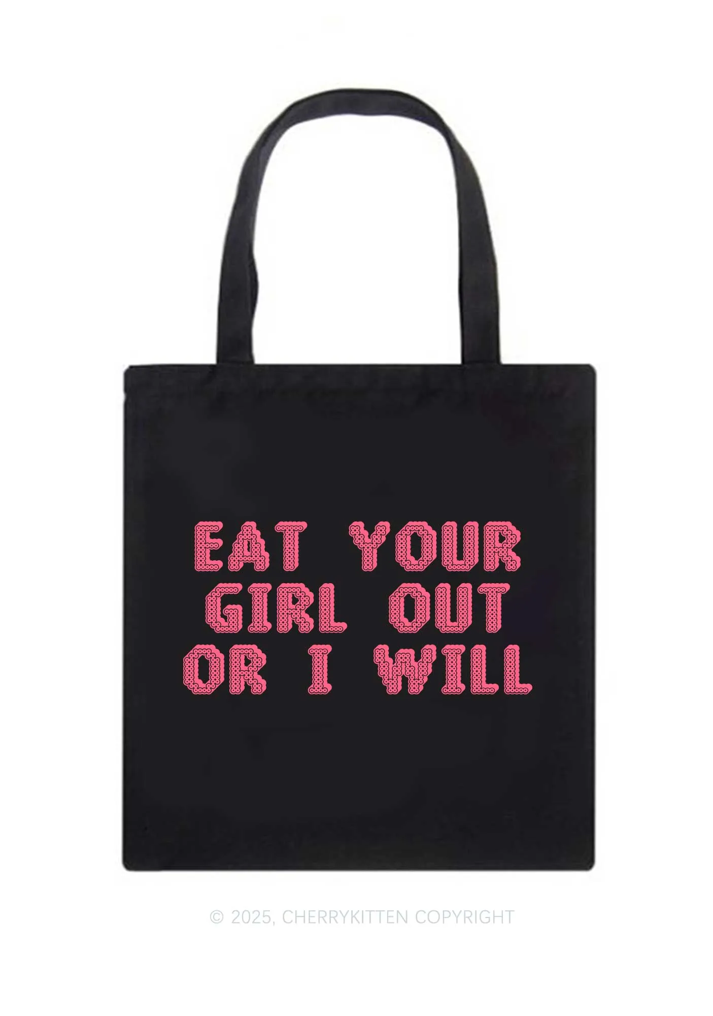 Eat Your Girl Out Pride Y2K Canvas Tote Bag Cherrykitten