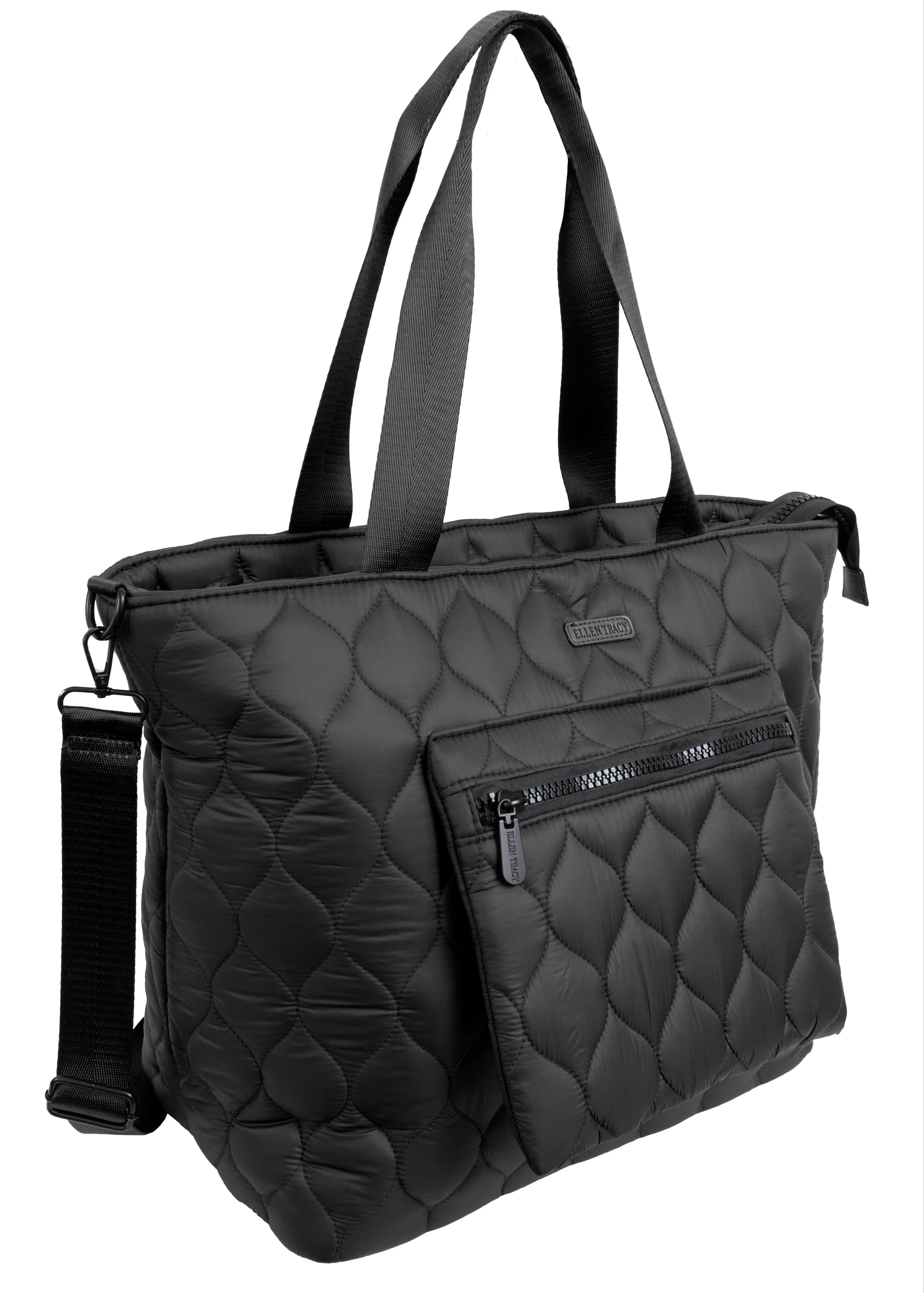Ellen Tracy Nylon Quilted Puffer Travel Tote ETT2145-001-BK