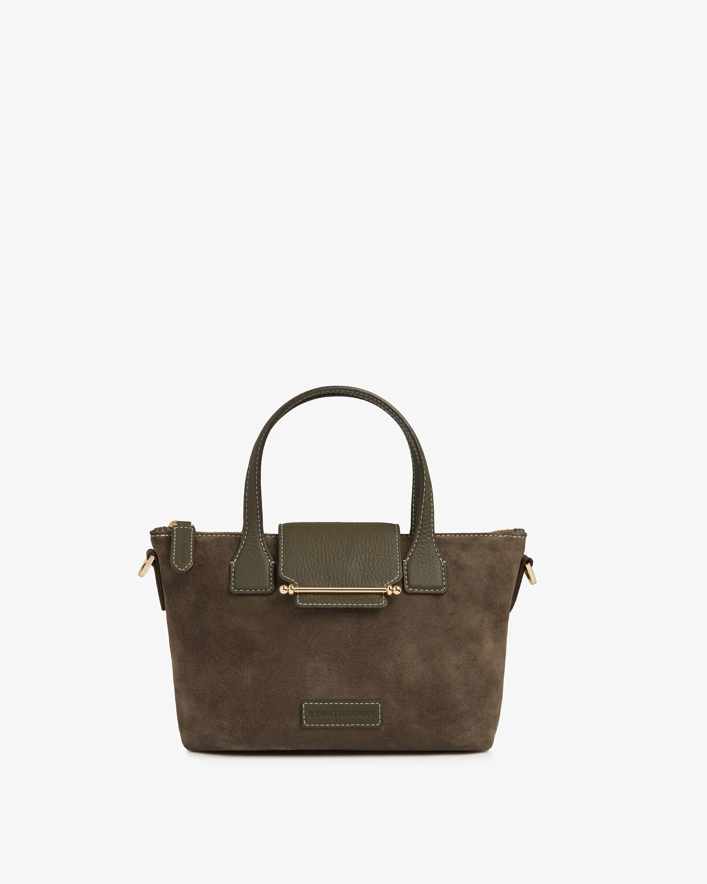 Mini Travel Tote - Khaki Suede