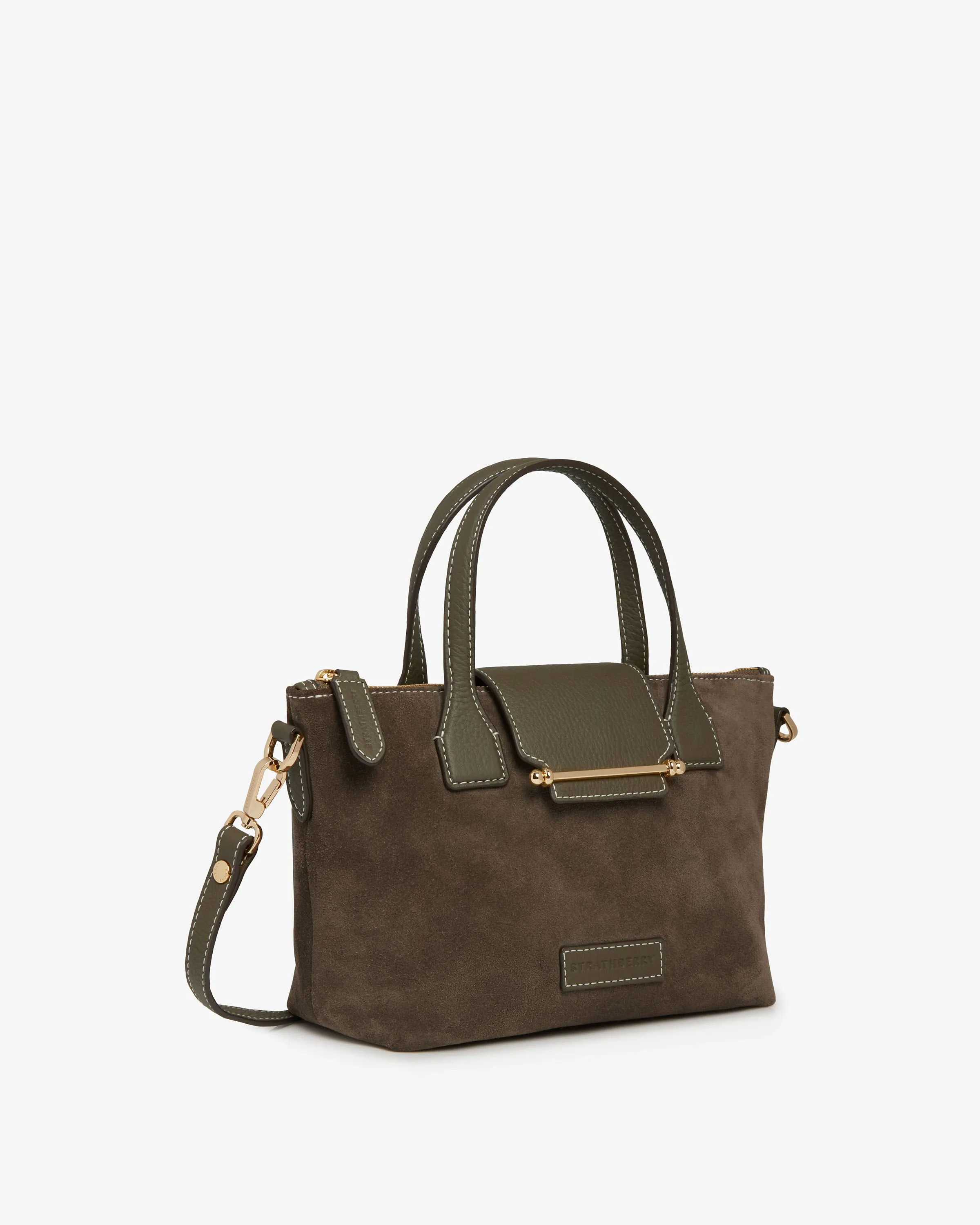 Mini Travel Tote - Khaki Suede