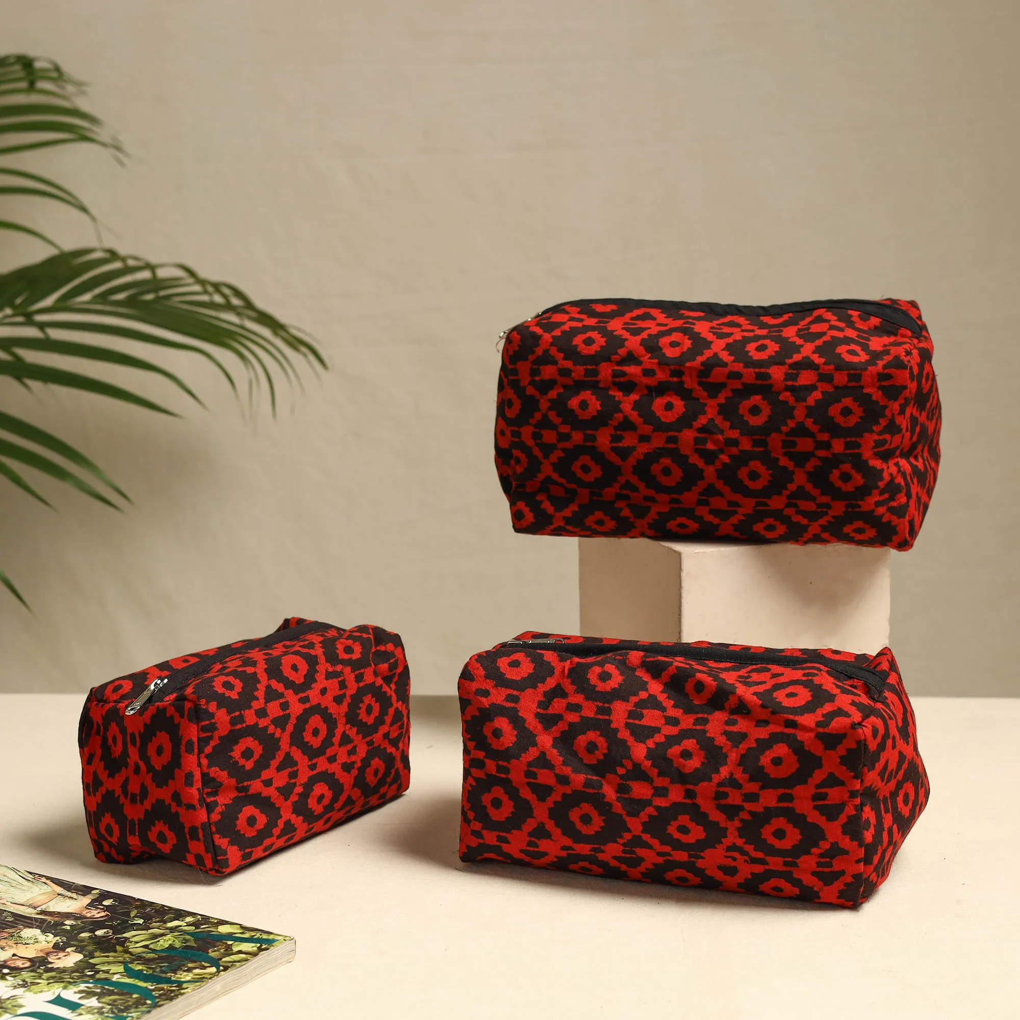 Multipurpose Handmade Cotton Toiletry Bags (Set of 3) 07