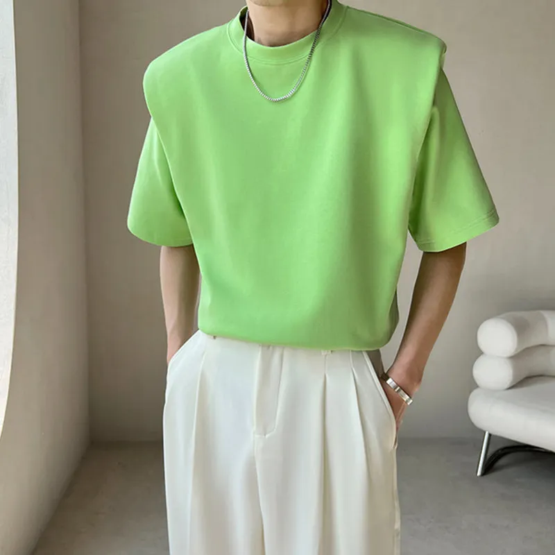 Solid Shoulder Pad T-Shirt