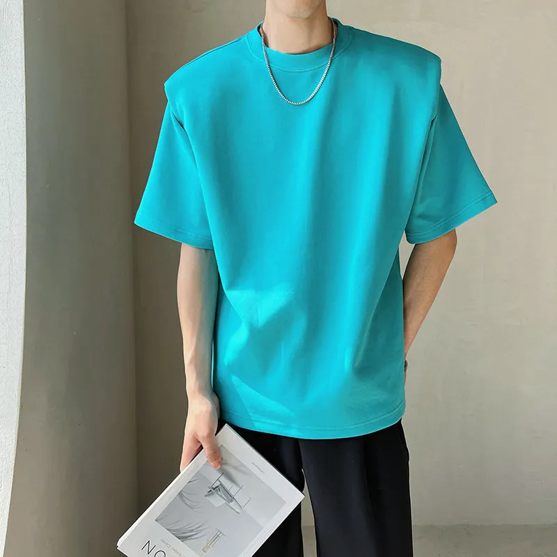 Solid Shoulder Pad T-Shirt