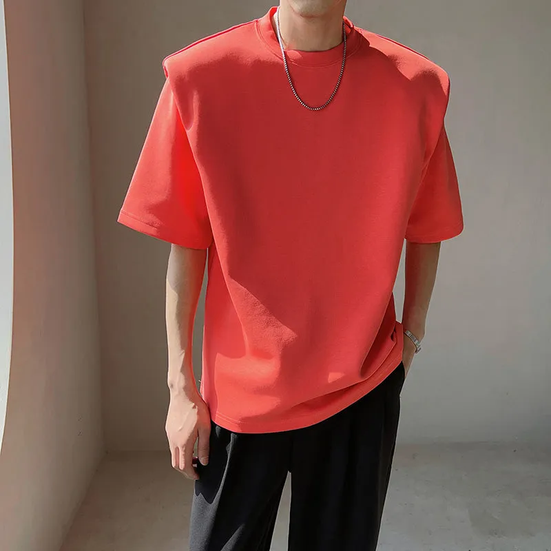 Solid Shoulder Pad T-Shirt