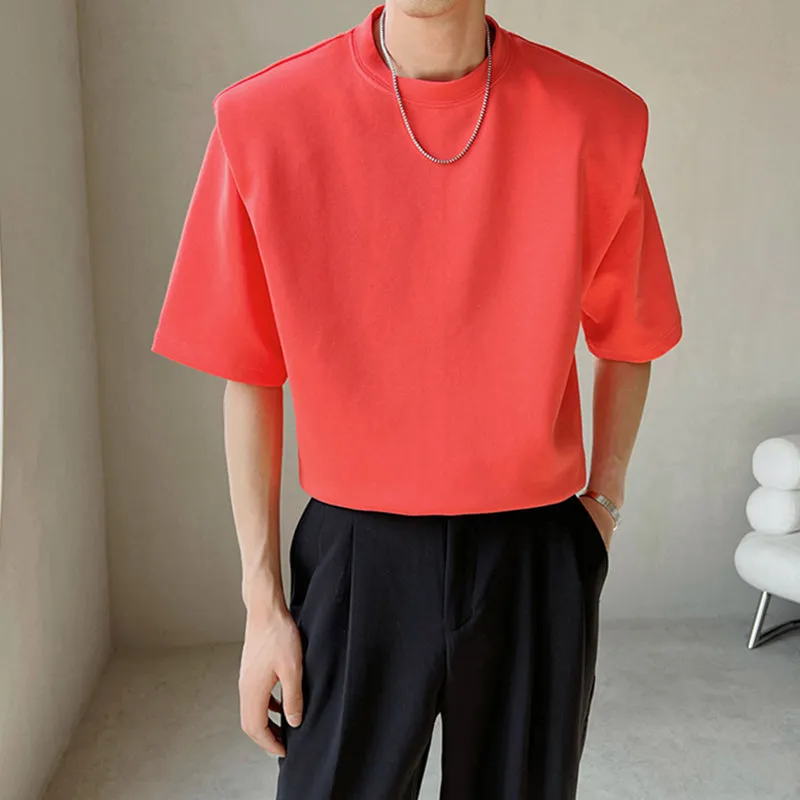 Solid Shoulder Pad T-Shirt