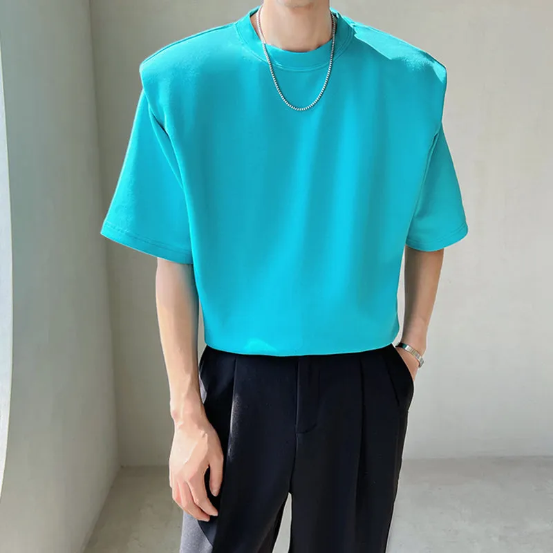 Solid Shoulder Pad T-Shirt
