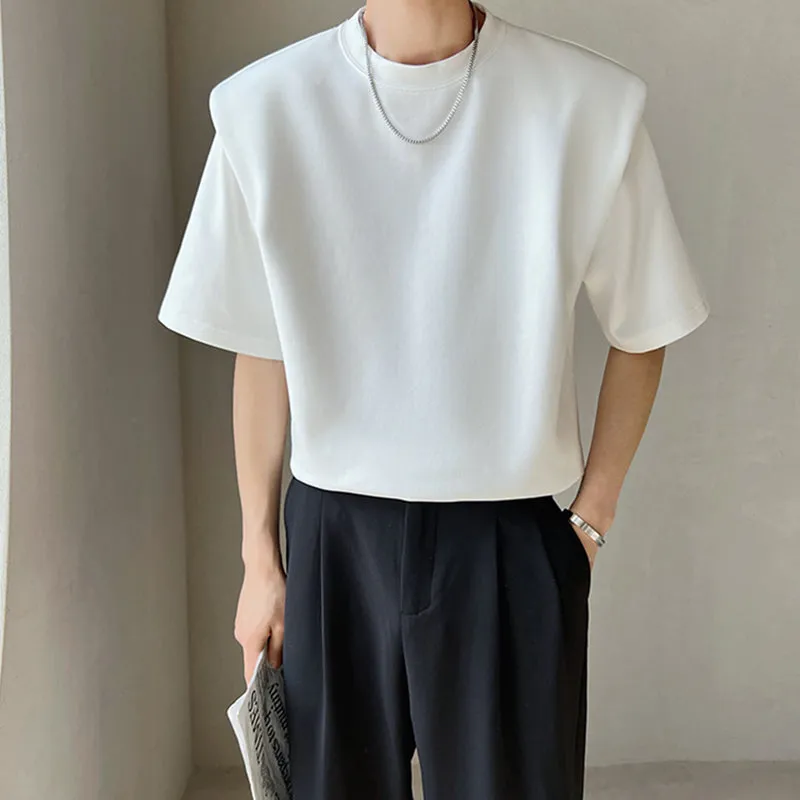 Solid Shoulder Pad T-Shirt
