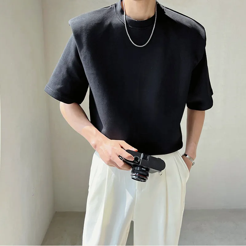 Solid Shoulder Pad T-Shirt