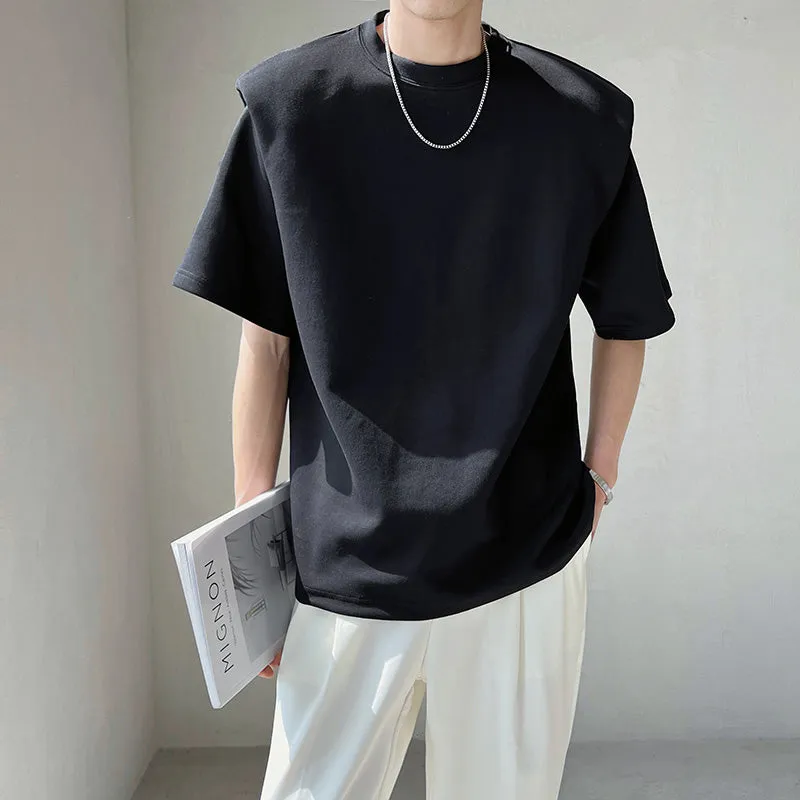 Solid Shoulder Pad T-Shirt