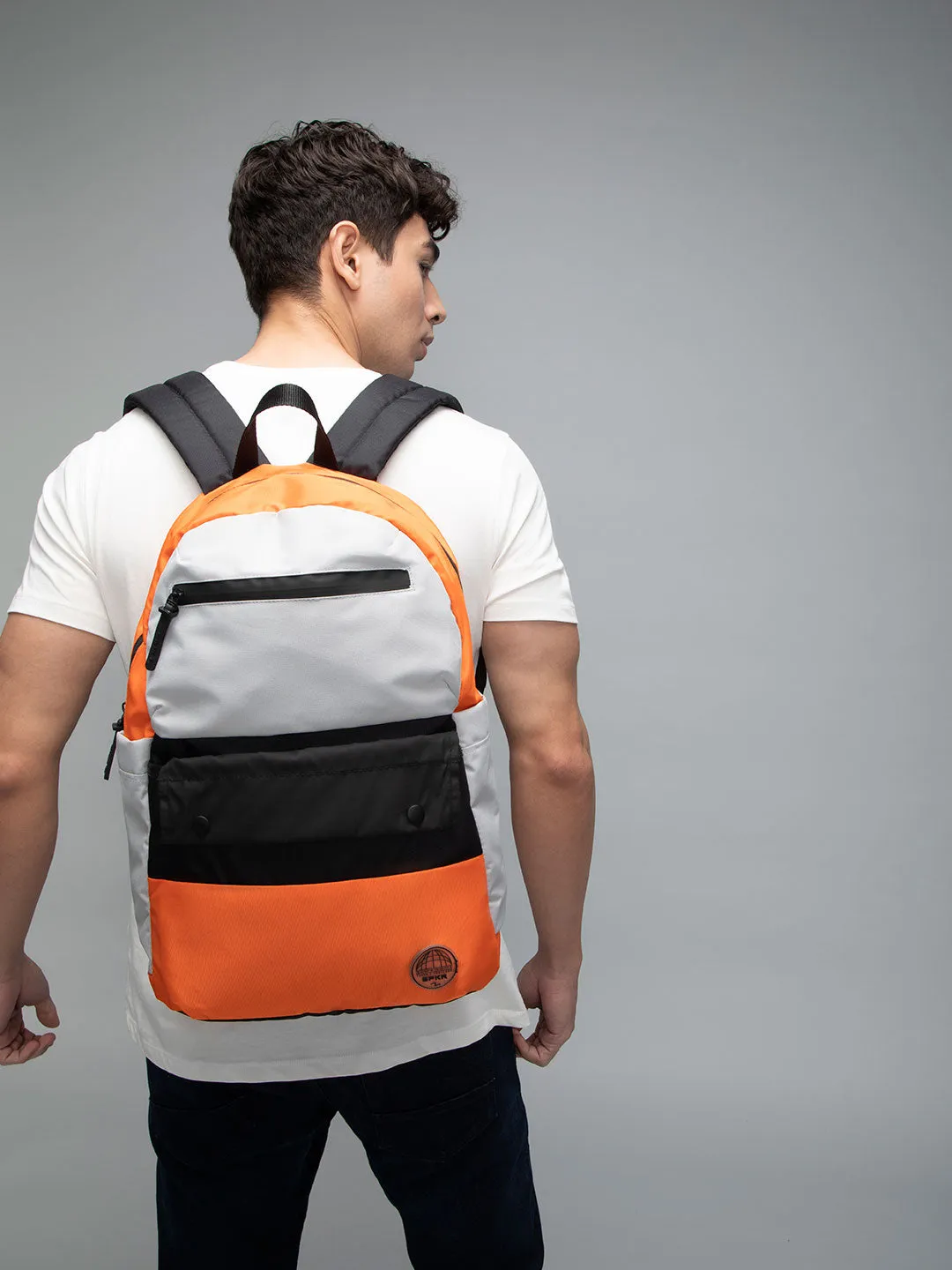 Spykar Men Orange Polyester Backpack